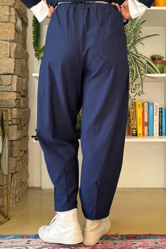 Bengaline Carrot Leg Trouser Navy